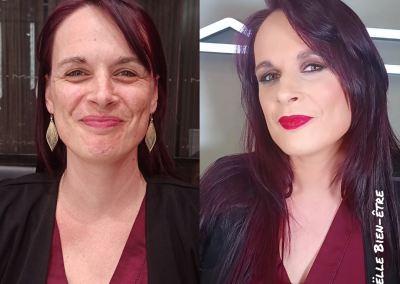 Maquillage invitée prononcé marqué soutenue foncé